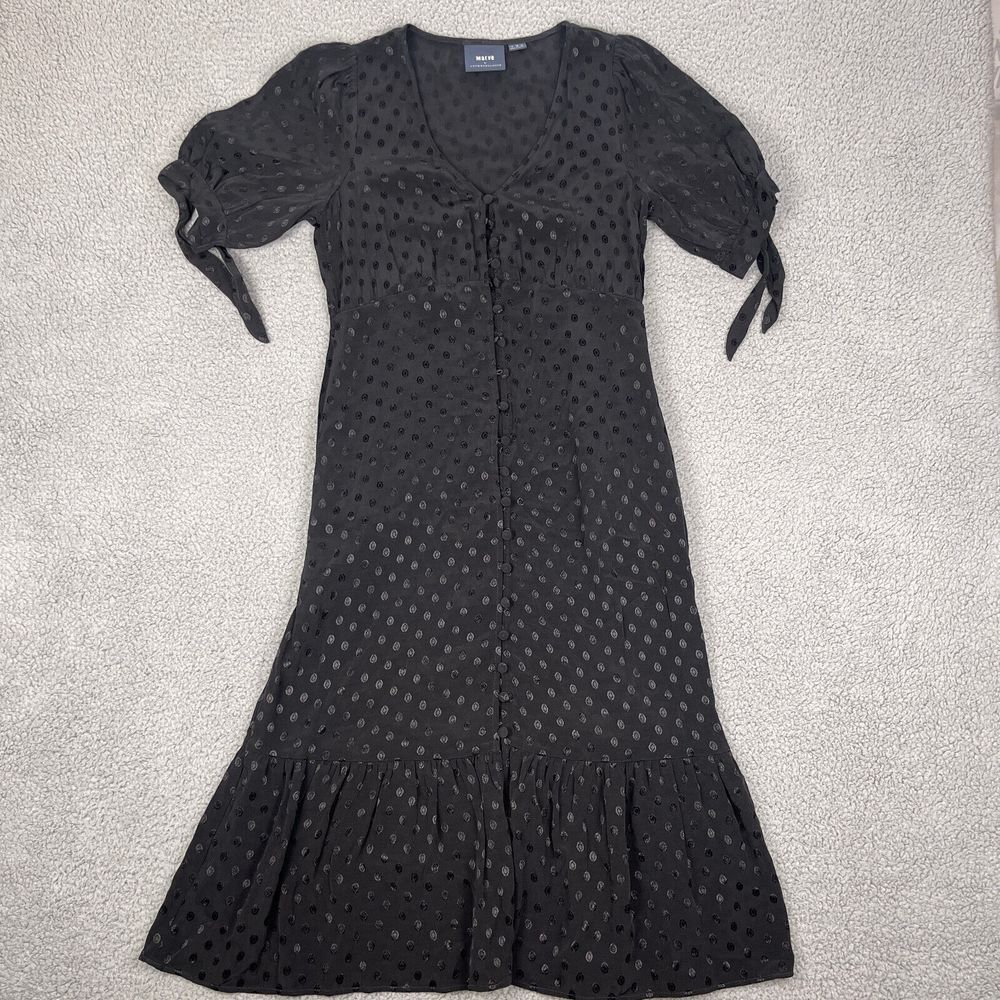 Anthropologie Maeve‎ Midi Dress Womens Sz 4  Black Eudora 40s Inspired
